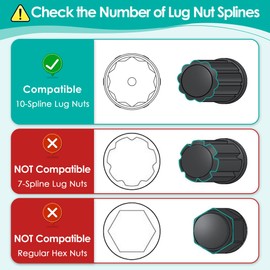 Feekoon 10 Spline Lug Nut Key Replacement for TA20-19/21, Compatible with Bimecc 10-Spline Lug Nut and Lug Bolts, Passenger with 3/4 and 13/16 Hex Drive, Alloy Steel, Silver (1 Pack)