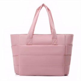 Keyck Handbag Women's 26L Waterproof Buffer Tote Bag Laptop Carry Bag Shoulder Bag Large Shoulder Bag with Laptop Compartment and Zip for Work Travel School, pink