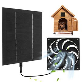 Solar Exhaust Fan Waterproof Solar Exhaust Fan Kit Energy Saving Solar Panel Exhaust Fan Easy to Install Solar Fan Exhaust Ventilator Reusable for Greenhouse Pet Houses Sheds Chicken Coops Ful