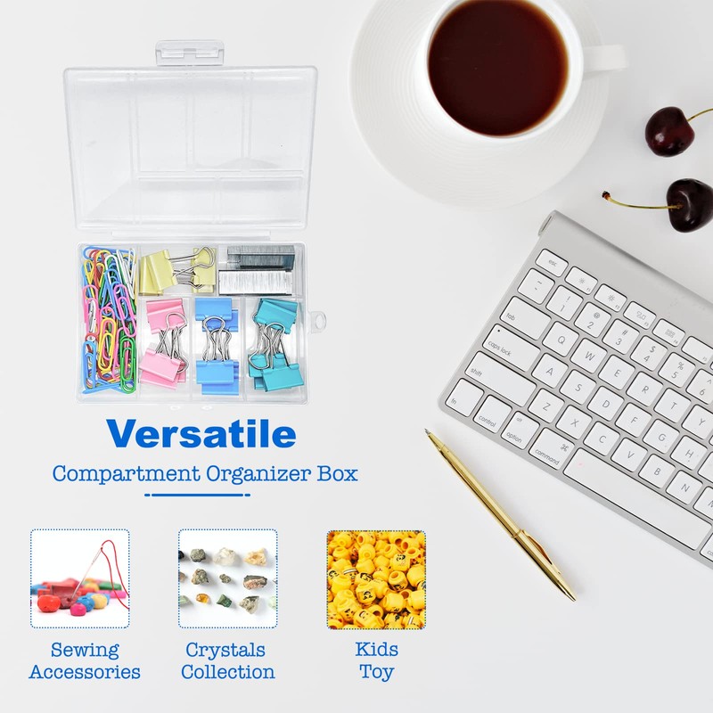 TeTeBak Plastic Organizer Box with Dividers - 2 PCS Small