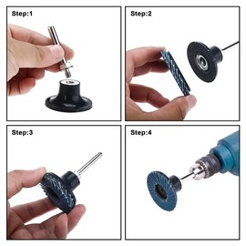 Comphic Pack of 40 2 Roll Lock Flap Discs with 1/4 Holder Rod Grinder Attachments 40/60/80/120 Grit Sanding Discs