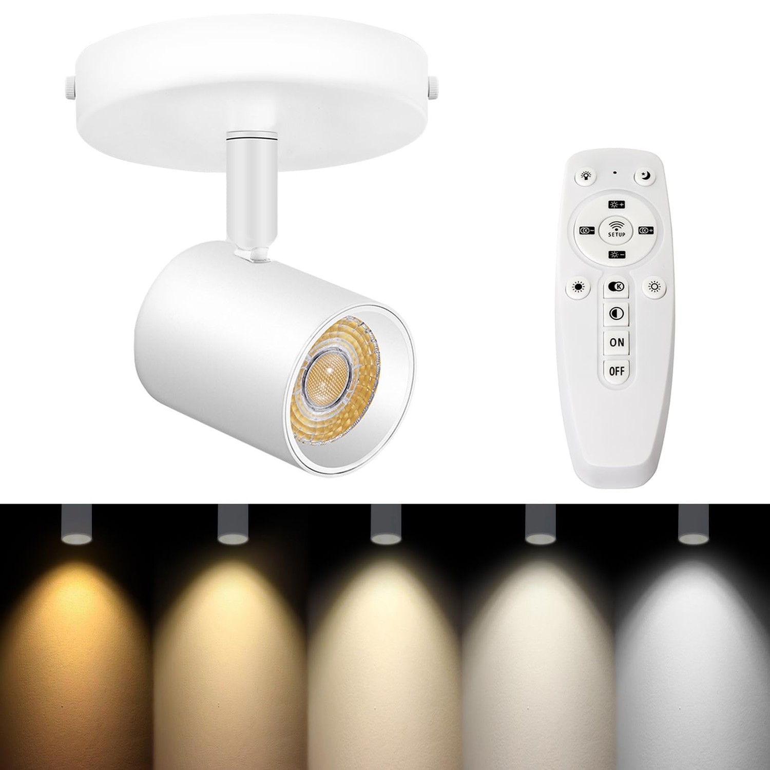 TuyuBEE Remote Control Ceiling Spotlight Flush Mount Adjustable ...