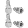 4Pcs Stainless Steel Compression Fitting Straight DoubleFerrule Tube Adapter for