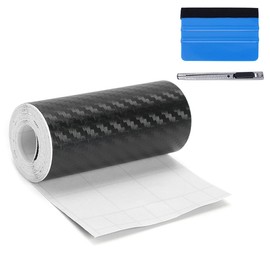 LZLRUN Free Tool Kit 3D Carbon Fiber Vinyl Tape for Black Out Chrome Delete Window Trim Door Trim Universal Chrome Black Dry Carbon Fiber Detailing Tape Overlay Wrap (4Inches x 30Feet)