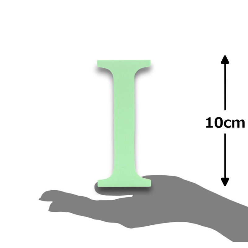 10cm Alphabet Letter Green Clarity Canvas Initial Object (I)