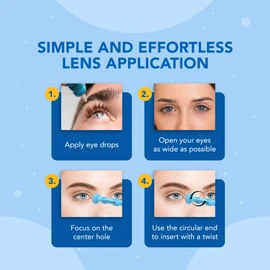 OptiWand 6 Pack - Small Portable Soft Contact Lens Removal & Insertion Tools - Silicone Rubber Eye Lens Inserter & Remover Device with Pincher End & Finger Grips Safe & Easy to Use, Travel Size 1.75"