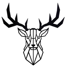 Hansmeier® Deer Wall Decoration | Metal Black | 30 x 30 cm | Waterproof, Simple, Modern | For Outdoor and Indoor Use | Metal Decoration in Industrial Style