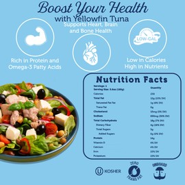 Onboard Ready to Eat Italian Tuna Salad - Organic Tuna Snacks with Beans, Chickpeas, Peas & Peppers - High-Protein Mediterranean Salad (5.64 oz)