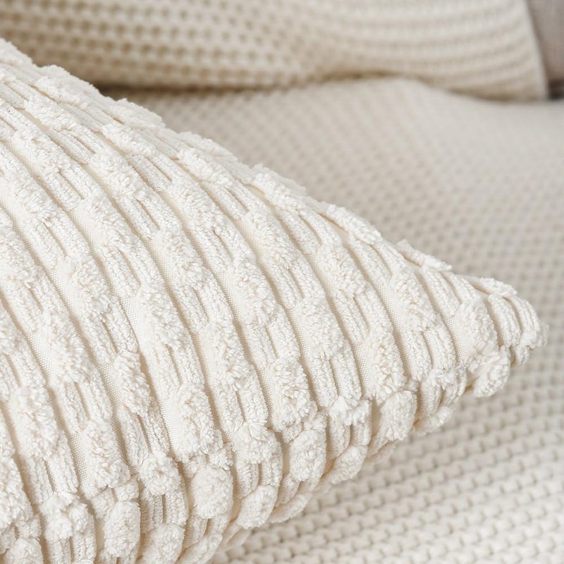 Madizz Set of 2 Soft Corduroy Decorative Pillow Covers Luxury
