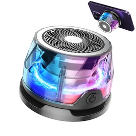gebra Magnetic Bluetooth Speaker Cell Phone Stand Speaker Waterproof 8H Playtime Bluetooth 5.3 Multi-Color LED Lights Portable for Outdoor Gym Travel for Music Lovers