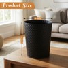 Suclain 2 Pcs Small Bathroom Trash Can—Small Black Metal Trash