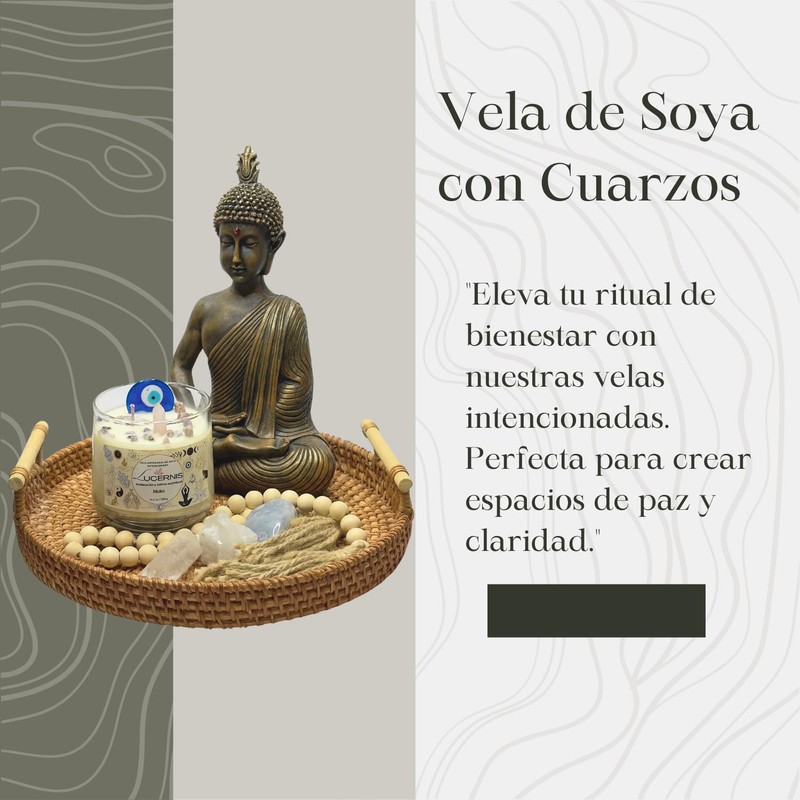 Lucernis Vela Aromática de Soya con Cuarzos de Amatista y