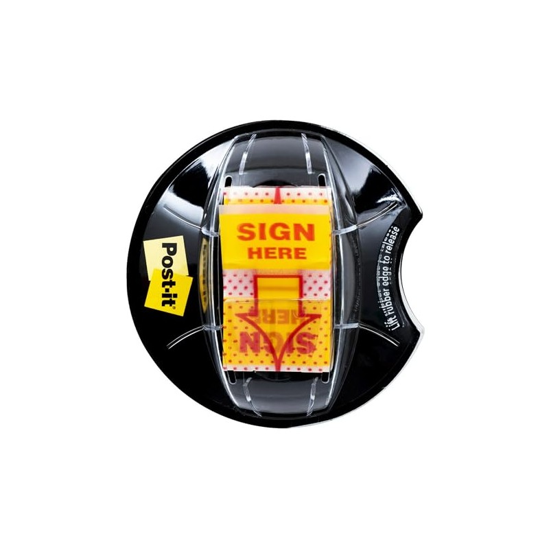 Post-it Flags, "Sign Here", Yellow, 1-Inch Wide, 200/Dispenser (680-HVSH)