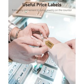 Uniclife 200 Pcs Price Tags with String Attached Writable Brown Kraft Paper Tags with Jute Twine Hang Tags Price Display Labels for Clothing Jewelry Blank Merchandise Marking Tags, 1.38" x 0.87"