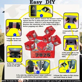 Graduation Surprise Money Explosion Box with Confetti,Red Pop Up Cash Gift Box,10Pcs Folding Bouncing Graduate Cash Boxes Money Gift for Graduating Cash Gifts Celebrations Graduate Party Supplies