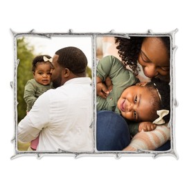 Lawrence Frames Metal Frame, Branch Design, Silver, 4x6 Double