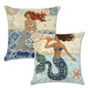 7ColorRoom 2Pack Mermaid Throw Pillow Covers Ocean Theme Beach Cushion