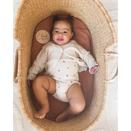 2Pack Crib Sheets (Beige & Cream, Bassinet Sheet)