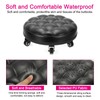 PATIKIL Low Roller Seat Wheel Stool Chair PU Leather Short