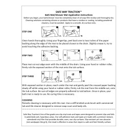 Safe Way Traction Non Slip Bath Mat Peel and Stick 16WX40L White Shower Safety Mat