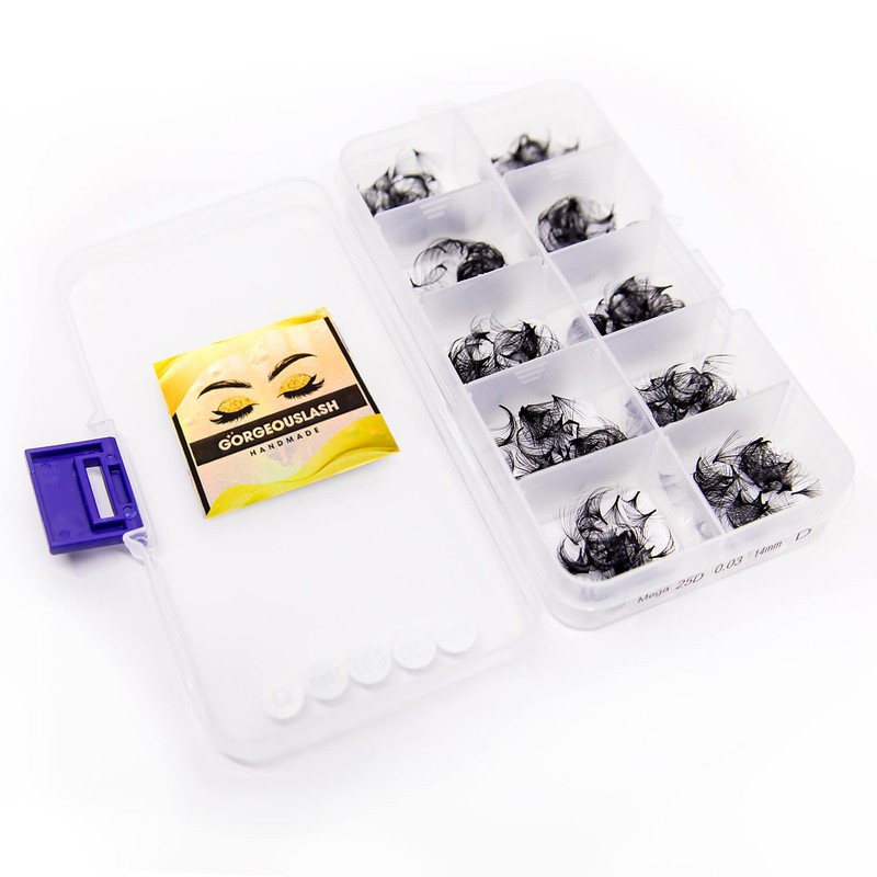 GorgeousLash 20D, 25D Mega Lashes. 500 Premade Volume Lash Fans.