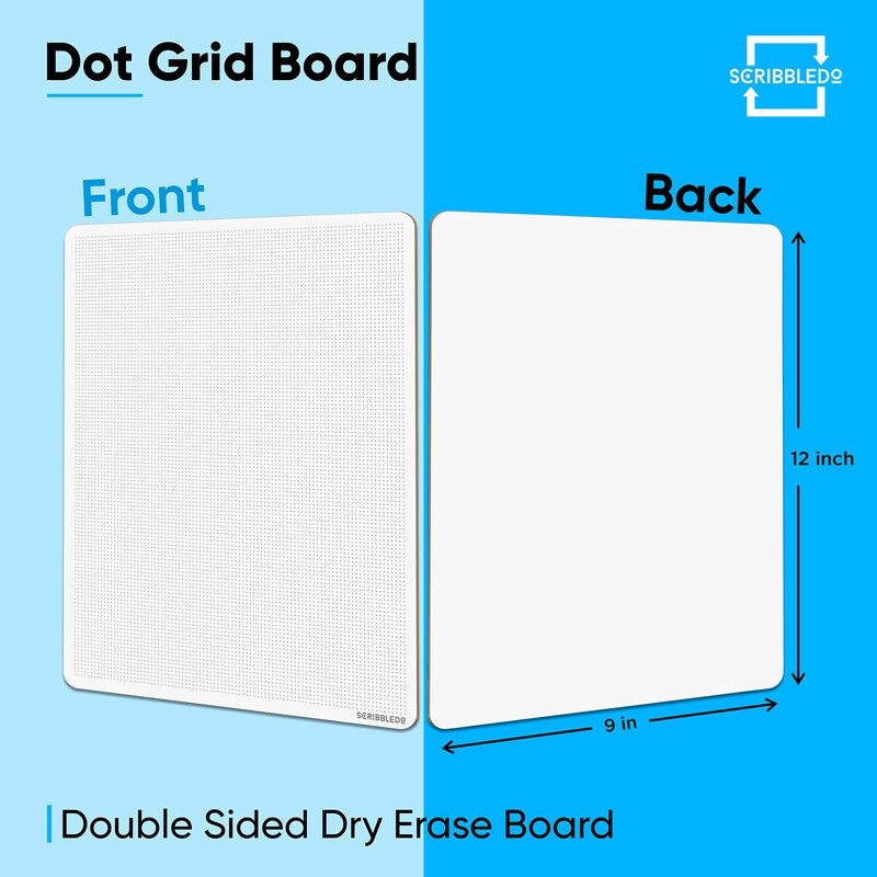 Scribbledo Dotted Dry Erase Board Graph Whiteboard 9" x 12"