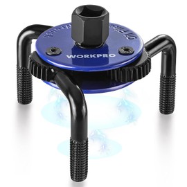 WORKPRO - Llave de filtro de aceite magnética ajustable, herramienta de extracción universal de 3 mandíbulas 3"–5" (76–130mm), diseño de...