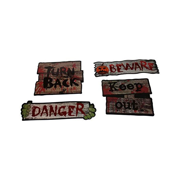 Nygala Set of 4 Hot Stamping Cutouts Signs Asst, 2
