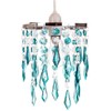 Modern Waterfall Design Easy Fit Pendant Shade with Clear/Teal Acrylic