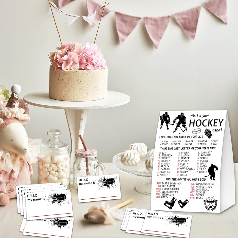 “What‘s Your Hockey Name” Party Game Set - Interactive Double-Sided