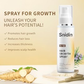 Hair Growth Spray, With Rosemary Oil and Biotin, Non-Greasy, Helps Prevent Hair Thinning & Hair Loss, for Scalp, 60ml Bottle