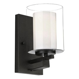 Design House Impala Stainless Steel Wall Sconce with Double Glass in Rustic Bronze