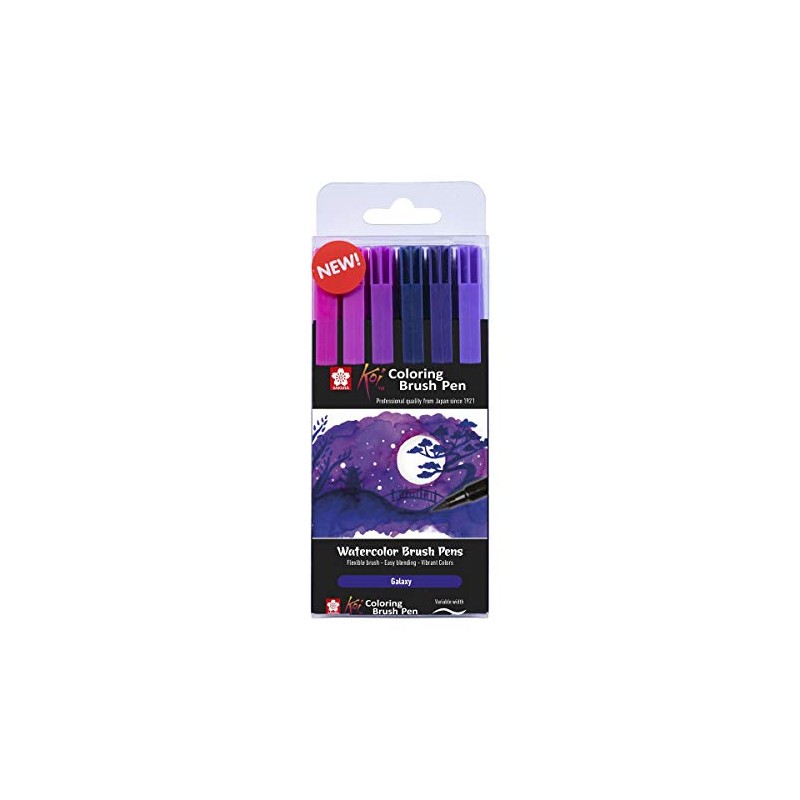 Sakura POXBR6F Koi Galaxy Nylon Galaxy Paint Brushes Set of