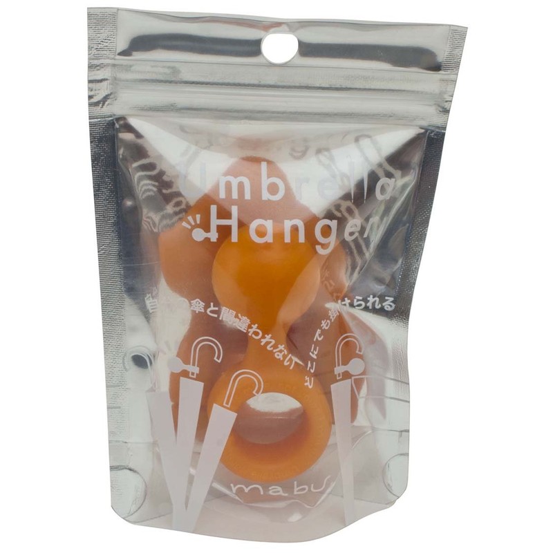 ビニール傘のかわいい相棒! アンブレラハンガー オレンジMBA-UH04