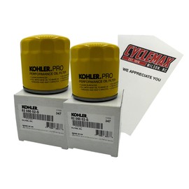 Cyclemax Two Pack compatible with Kohler Pro Oil Filter 52 050 02-S containing Two Filters and a Funnel