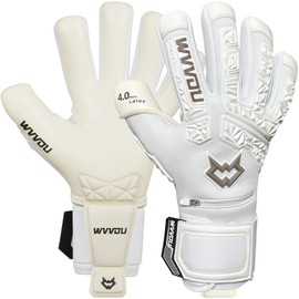 WVVOU Soccer Goalie Gloves for Adults and Youth, High Performance Goalkeeper Gloves with 5 Detachable Finger Saves, Soccer Gloves with 4mm Sticky Latex Palm
