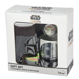 CultureFly The Mandalorian Grogu Gift Set with 12oz Mug, Crew socks, and Keychain One-Size
