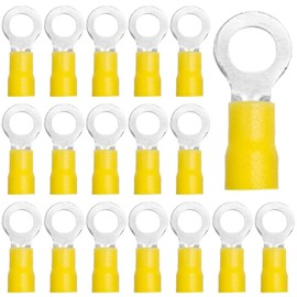 CEEYSEE 50Pcs 12-10 AWG M6 of Yellow Insulated Ring Terminal-Electrical Wire Connectors-Ring Crimp Terminals Connectors（PRY6)