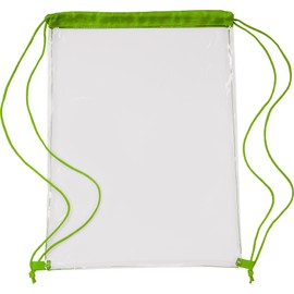 noTrash2003 Transparent sports backpack, premium gym bag with drawstring, also as a school backpack and for festivals, transparent in 5 colours, lime