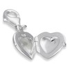 Sterling Silver Engravable Opening 3D Heart Locket Clip-On Clasp Charm