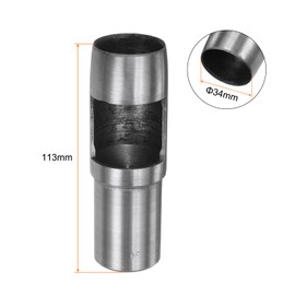 QUARKZMAN Hole Punch for Leather, 34 mm, Round Hole Tool for Belt Punch, Carbon Steel, Single Punch for Watch Straps, Cutting Leather Crafts, Rubber, Paper, Soft Material