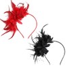 MUNSKT Feathered Headpiece,2 PCS Red And Black Fascinators for Women,1920s