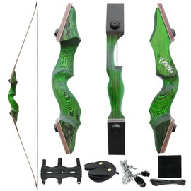 Black Hunter Takedown Longbow Archery Hunting Bow 60'' Traditional Bow Kit Traditional Laminated Hunting&Target Horse Bow Right Hand Wood Bow Target Practice 20-60lbs