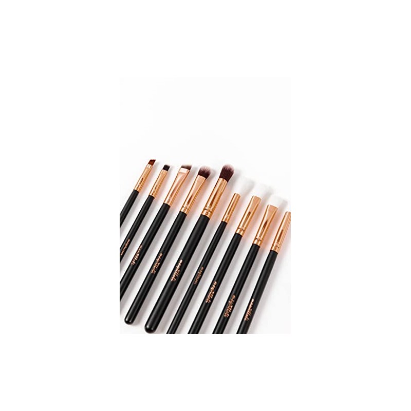 15 Piezas de Brochas con Bolsa Cosmética para Maquillaje (Cafe-Golden)