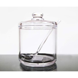 Mozacona Clean Acrylic Sugar Bowl Spice Jar Salt Storage Jar Seasoning Pot with Lid Spoon