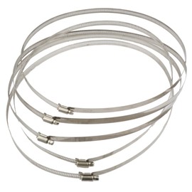 5 Pcs 11.8 inch/300mm Stainless Hoop Steel Hose Clips Duct Clamps Adjustable Worm Drive Hose Clamp For Inline Duct Fan Hydroponic Duct Hoop