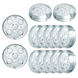 LECEHIVO 14 Pcs 293 4 Round Shallow Electrical Box Galvanized Steel Pancake Box with 1/2 Deep 1/2 Bottom Knockouts for Wall Lighting Ceiling Fan Fixtures