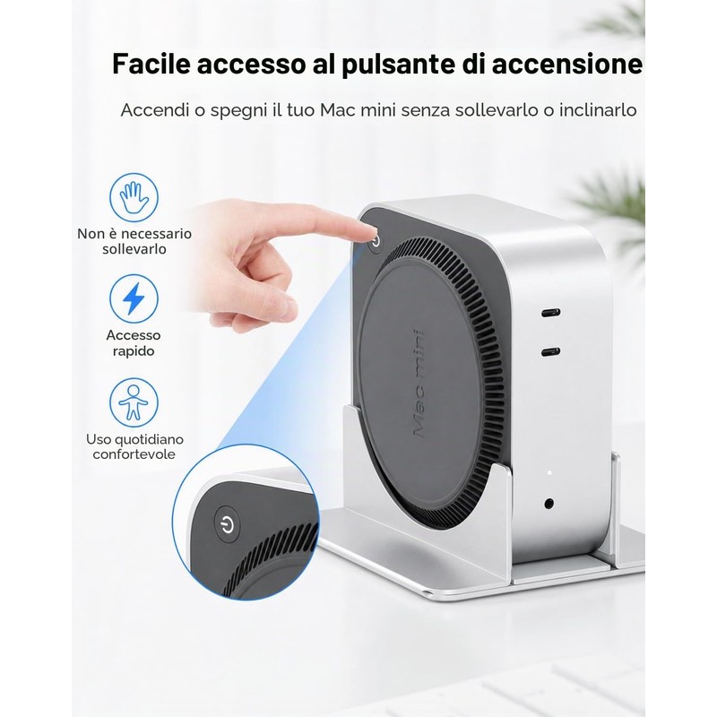 SNANSHI Supporto da scrivania verticale per Mac mini M4, design