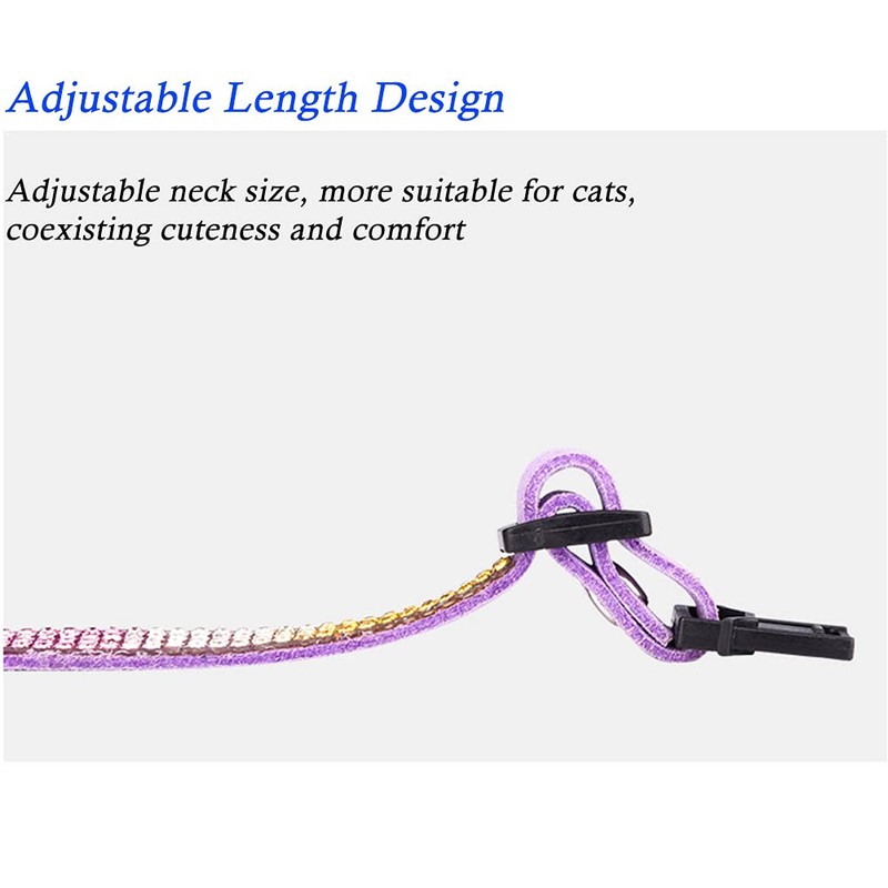 FUNAT Rhinestone Cat Collar with Bell, Microfiber Soft and Comfortable