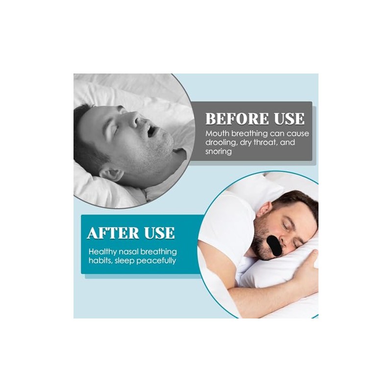 30pcs Cintas bucales para dormir,Reduce la sequedad bucal Parches para